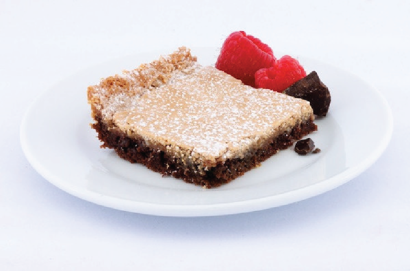 Dark Chocolate Raspberry Gooey Butter Cake - Park Avenue Coffee