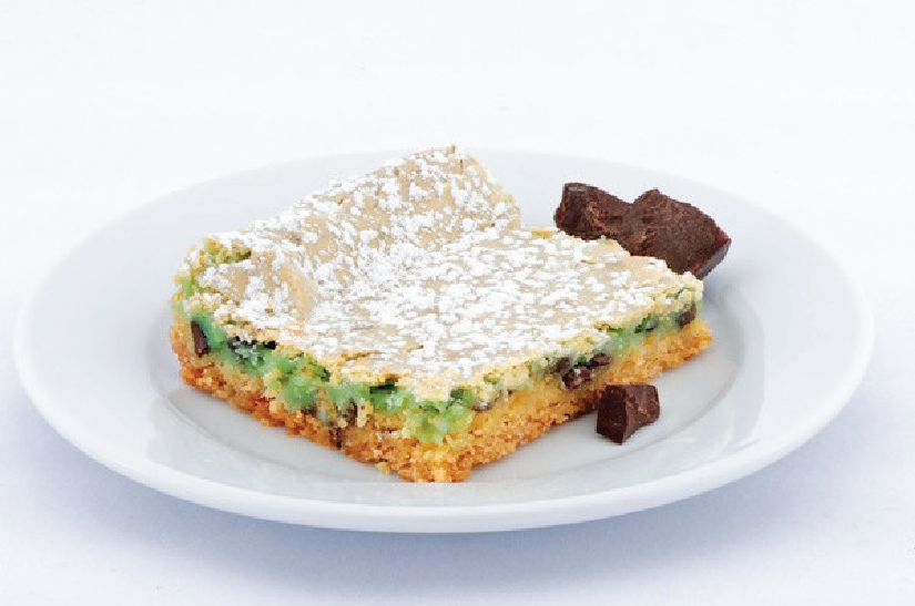 Mint Chocolate Chip Gooey Butter Cake - Park Avenue Coffee