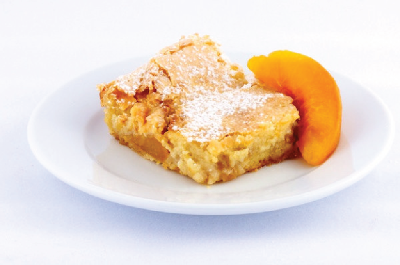 Peach Gooey Butter Cake - Park Avenue Coffee